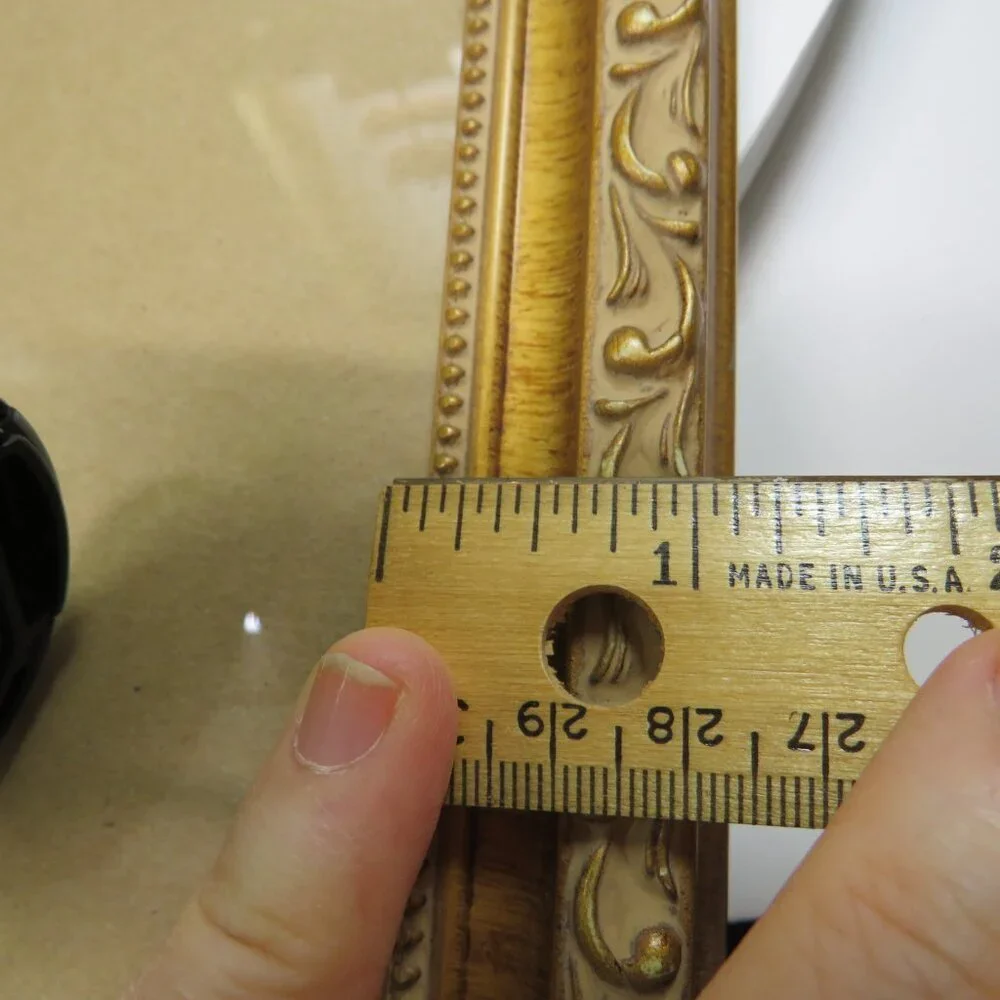 VTG Ornate Gold Wood Picture Frame w Glass | Scrollwork | HAS CHARACTER